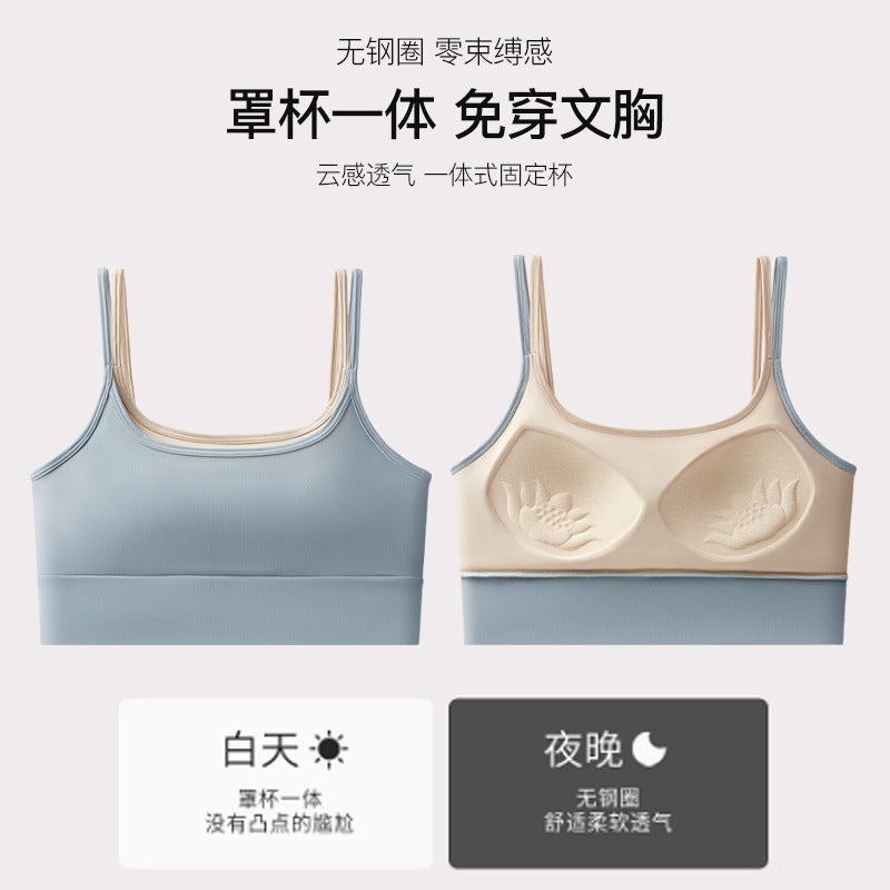 Women'S Underwear Women'S Shockproof Gather-Up Running Stereotype Yoga Vest Quick-Drying Anti-Sagging Outer Wearing Training Fitness Underwear - Image 2