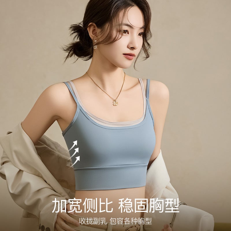 Women'S Underwear Women'S Shockproof Gather-Up Running Stereotype Yoga Vest Quick-Drying Anti-Sagging Outer Wearing Training Fitness Underwear - Image 4