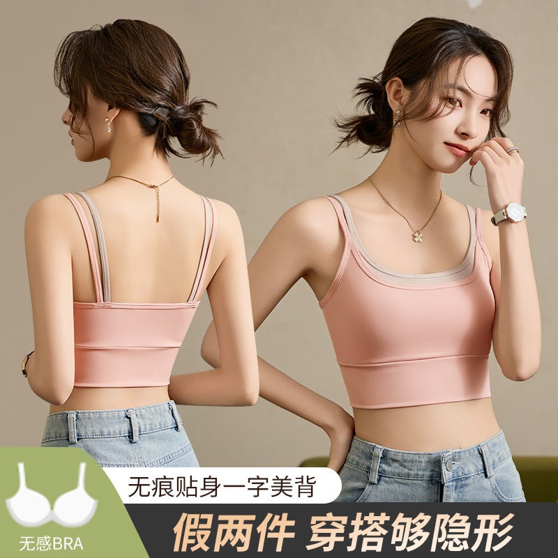Women'S Underwear Women'S Shockproof Gather-Up Running Stereotype Yoga Vest Quick-Drying Anti-Sagging Outer Wearing Training Fitness Underwear - Image 3