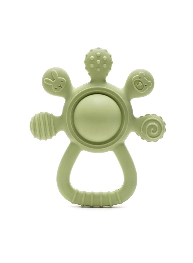 Mini Treasures BPA Free Silicone Baby Teething Toys| Baby Hand Teether Mitten for Sucking Needs| Baby Chew Toys Hand Pacifier for Soothing Teething Pain Relief - Green - Image 1