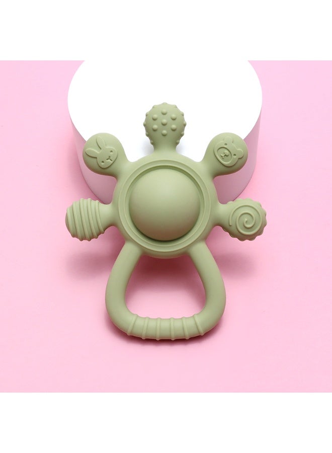 Mini Treasures BPA Free Silicone Baby Teething Toys| Baby Hand Teether Mitten for Sucking Needs| Baby Chew Toys Hand Pacifier for Soothing Teething Pain Relief - Green - Image 3