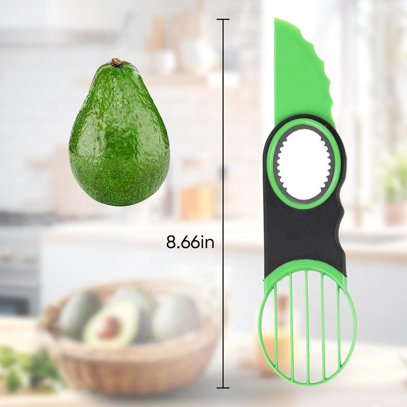 Ebecuoa Egg Slicers Avocado 3-in-1 Avocado Slicer Tool - Stainless Steel Peeler, avocados Pit Remover & Fruit Scooper - Safe Ergonomic Avocado Saver with Non-Slip Grip - Image 3