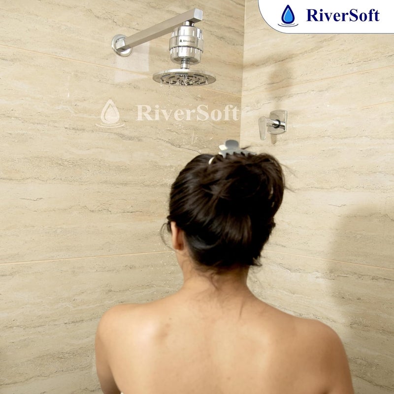 RiverSoft Bliss 15 shower and tap filter for high hardness | Water softener for bathroom | Hard water filter for tap (Chrome) - Image 5