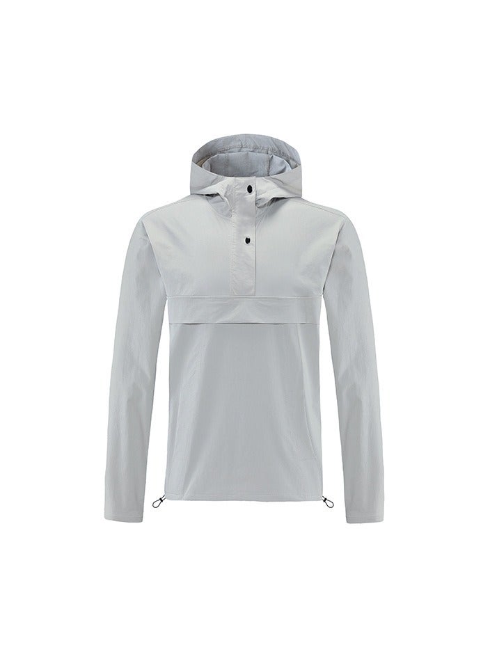 NIBEMINENT Outdoor Ventures Rain Jacket for Men Waterproof Pullover Lightweight Hooded Windbreaker Outdoor Raincoat Packaway Breathable Windproof Shell Jacket for Travelling, Camping, Running, Hiking  - Image 2