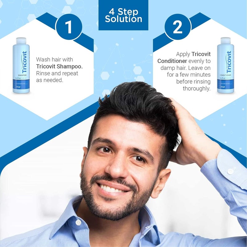 Tricovit Forte Hair Loss Treatment - Hair Growth Products for Women & Men Developed by Dermatologists - DHT Blocker & Sebum Regulator for Strengthening Follicles & Balancing Scalp (10 Ampoules) - Image 5