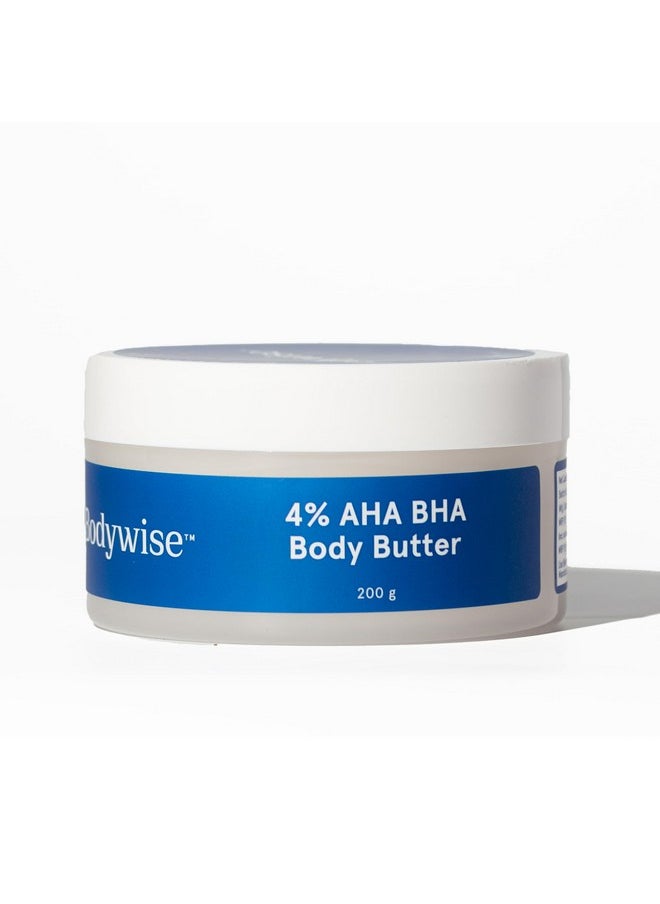 Be Bodywise 4% Aha Bha Shea Body Butter | 200G | With 48 Hours Of Intense Moisturization | For Smooth And Radiant Skin  - Image 1
