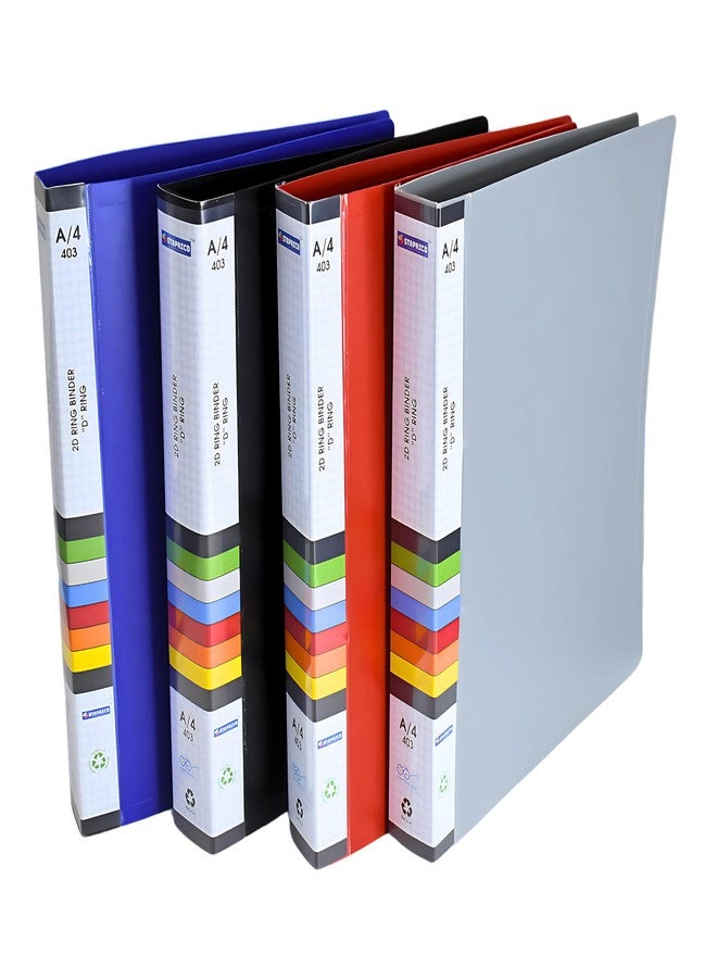 LC Professional A/4 2D Ring Binder File with Pocket | 180 Pages Capacity | Document Organiser for Office, Home | Fits A/4 & Letter-Size Papers, Assignments, Worksheets | Pack of 4 - Image 4