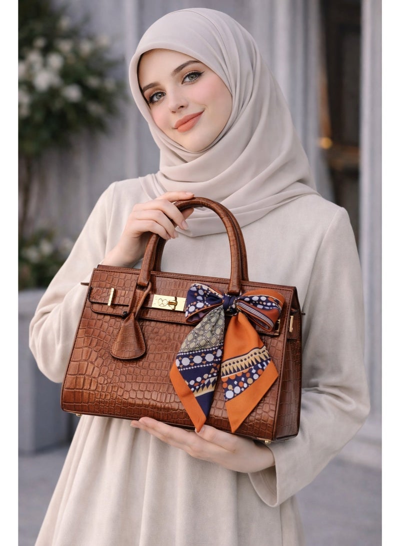أولودينيز  وشاح حريري صغير للنساء – إكسسوار طويل نحيف بطبعات أنيقة - Image 4
