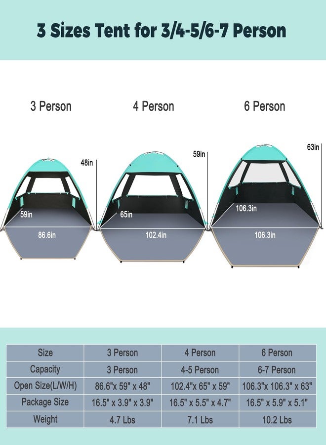 Gorich Beach Tent, Beach Shade Tent for 3/4-5/6-7/8-10 Person with UPF 50+ UV Protection, Portable Beach Tent Sun Shelter Canopy, Lightweight & Easy Setup Cabana Beach Tent - Image 2