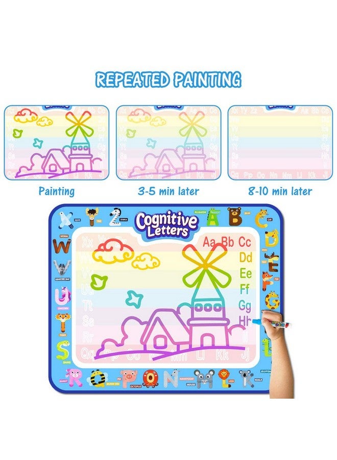 Jasonwell Aqua Water Doodle Mat 40 X 32 Inches Large Magic Drawing Doodling Mat Coloring Mat Educational Toys Christmas Birthday Gifts For Kids Toddler Boys Girls Age 2 3 4 5 6 7 8 Year Old (Alphabet) - Image 5