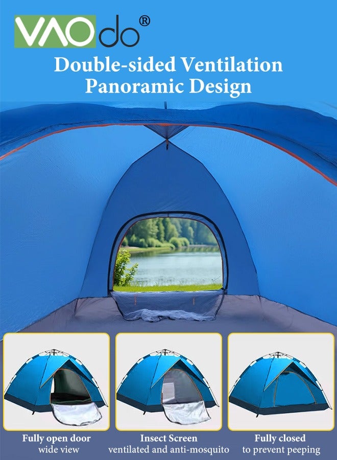 3-4 Person Camping Sun Protection Tent with Carrying Bag, Automatic Tents for Camping Waterproof Family Camping Tent, Easy Set Up Tent, Portable Windproof With Mosquito Net Tent for Camping Hiking Traveling