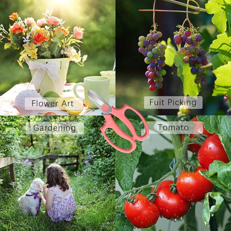 Garden Flower Scissors, Premium Thickened Stainless Steel Floral Shears, Strong Pruner for Flowers, Branches and Leaves - Image 4