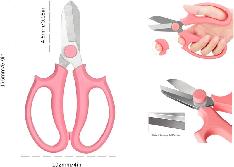 Garden Flower Scissors, Premium Thickened Stainless Steel Floral Shears, Strong Pruner for Flowers, Branches and Leaves - Image 2