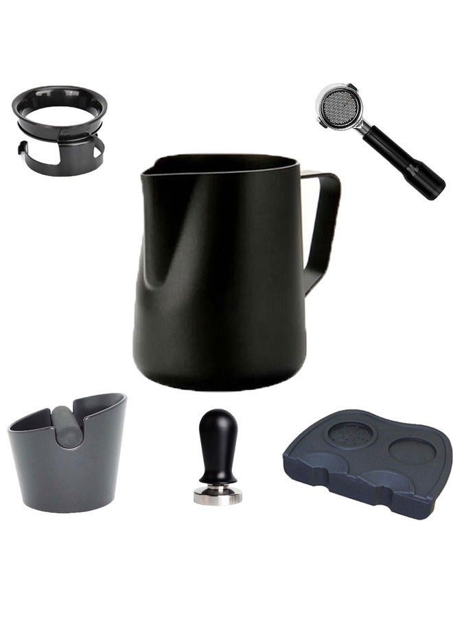 Taimi Professional Brew Tools 6 Piece Premium Coffee Set -Compression Base + Compressor (Tamper) + Waste Container + Dosing Ring + Porta Rocket Filter + Steel Evaporator) 