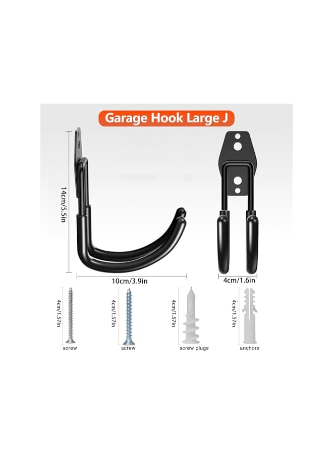 erorex Garage Hooks, Wall Mount Garden Hose Holder Heavy Garage Storage Hook Wall Mount Garage Hanger for Outside for Hanging Outdoor Air Hose Ropes Pipes Garden Tools Ladders Bikes Bulk Items(Black) - Image 2
