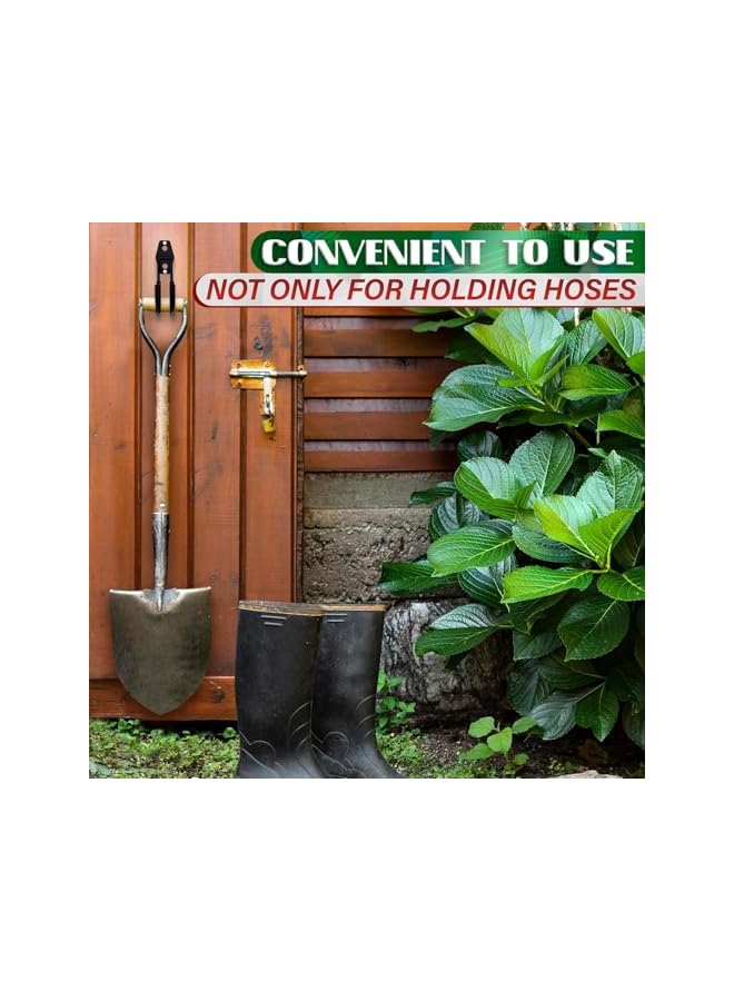 erorex Garage Hooks, Wall Mount Garden Hose Holder Heavy Garage Storage Hook Wall Mount Garage Hanger for Outside for Hanging Outdoor Air Hose Ropes Pipes Garden Tools Ladders Bikes Bulk Items(Black) - Image 5