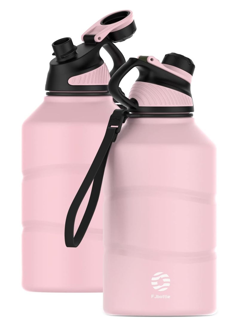 FjBottle زجاجة مياه رياضية كبيرة الحجم بسعة 2.2 لتر (74 أونصة) من FEIJIAN زجاجة مياه من الفولاذ المقاوم للصدأ بطبقة واحدة بتصميم أنيق للغطاء المغناطيسي - Image 1