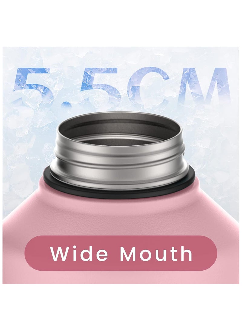 FjBottle زجاجة مياه رياضية كبيرة الحجم بسعة 2.2 لتر (74 أونصة) من FEIJIAN زجاجة مياه من الفولاذ المقاوم للصدأ بطبقة واحدة بتصميم أنيق للغطاء المغناطيسي - Image 3