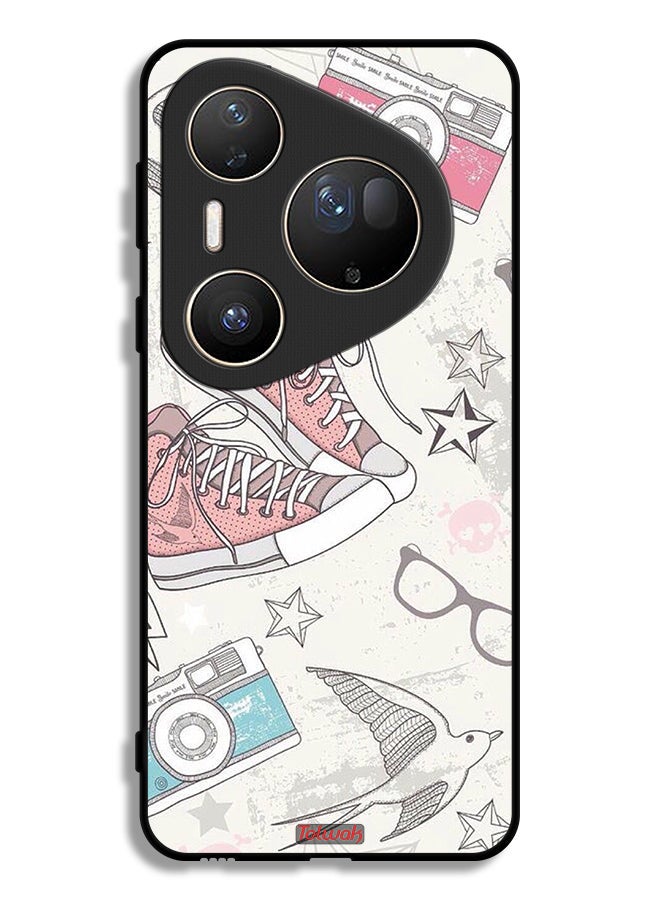 Tolwak Huawei Pura 80 Ultra Protective Case Cover Canva Shoes And Camera Art - Image 1