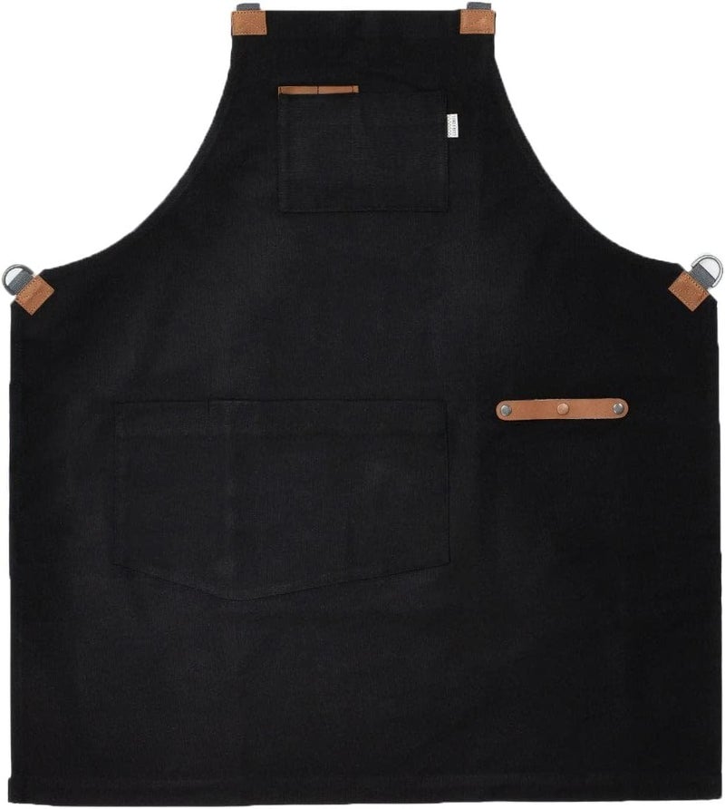 BareBones Chef Grilling Apron - Heavy-Duty Cotton Canvas with Leather Details - Image 1