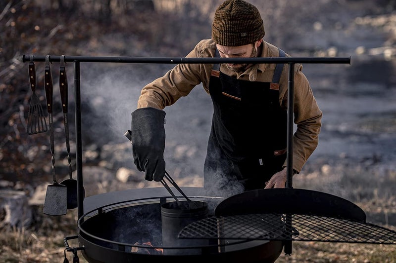 BareBones Chef Grilling Apron - Heavy-Duty Cotton Canvas with Leather Details - Image 5
