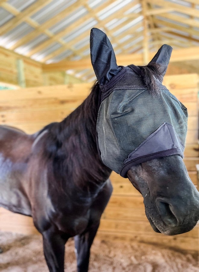 AJ Tack Fly Mask with Ears Medium - Image 5