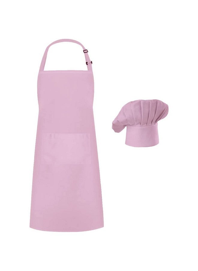 Hyzrz Hyzrz Chef Apron Hat Set, Chef Hat and Kitchen Adult Adjustable Baker Costume Apron for Men and Women Father's Gift (Pink) 