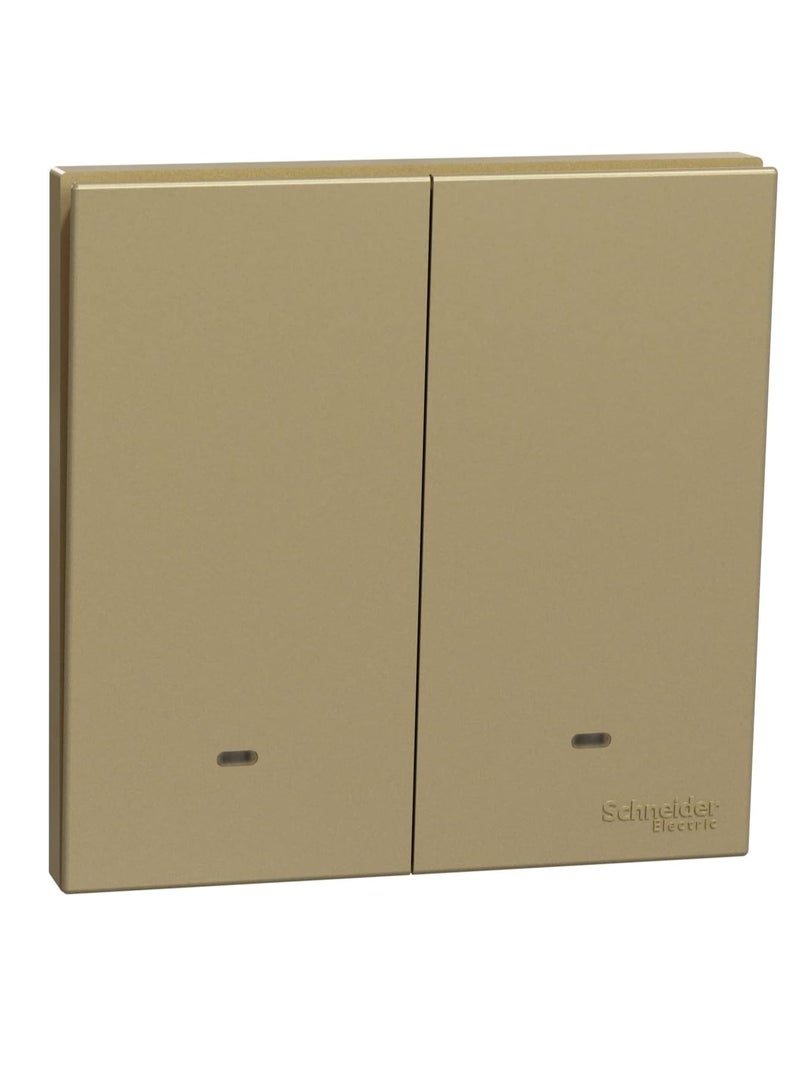 شنايدر AvatarOn C، 2 عصابة، مفتاح، 16AX 250V، ذهبي نبيذي، E8732L2F_WG - Image 1