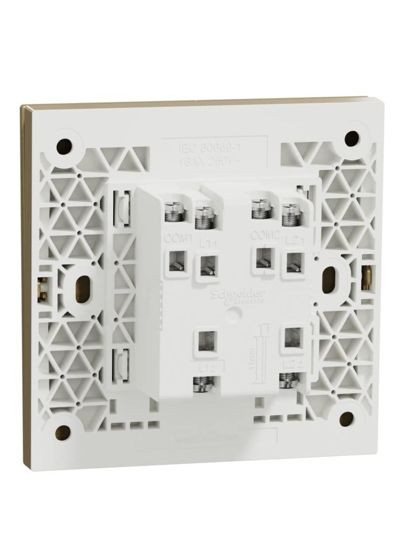 شنايدر AvatarOn C، 2 عصابة، مفتاح، 16AX 250V، ذهبي نبيذي، E8732L2F_WG - Image 4