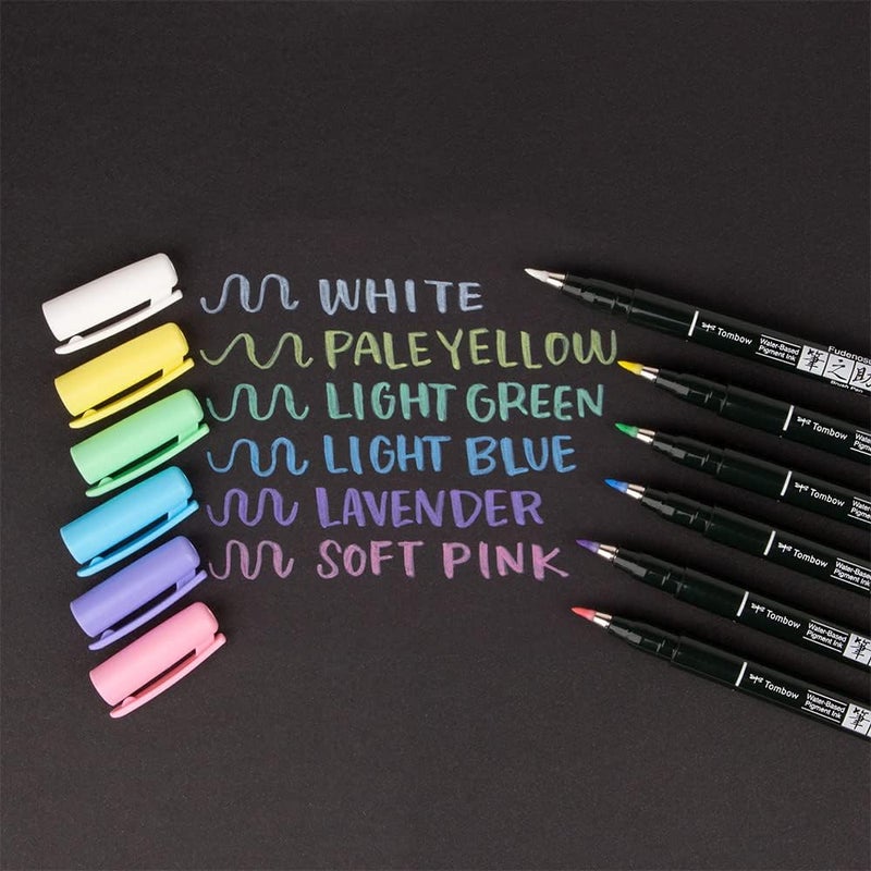 Tombow Brush Pen Fudenosuke pastel for black paper soft pink - Image 4