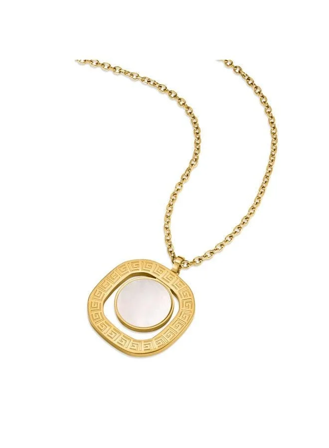 غاي لاروش Kim Yellow Gold Plated Stainless Steel Pendant Necklace for Women
