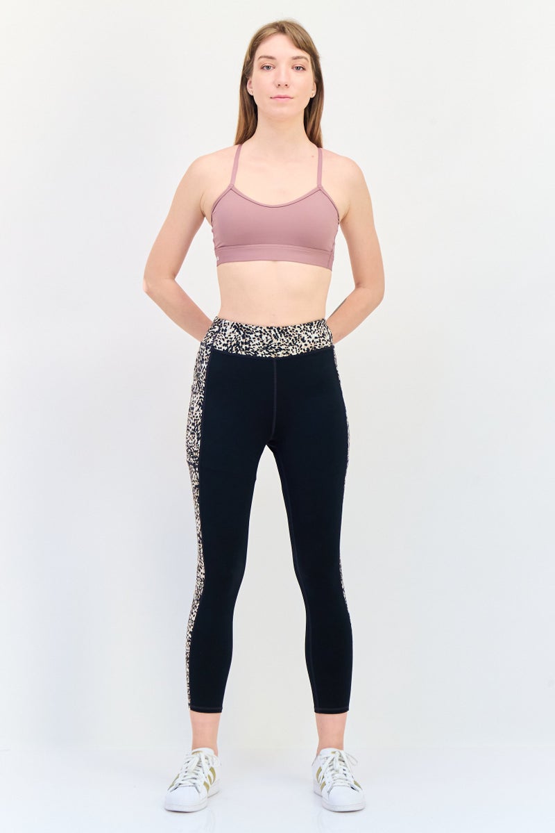 SKECHERS Women Brand Logo Padded Sports Bra, Mauve - Image 4