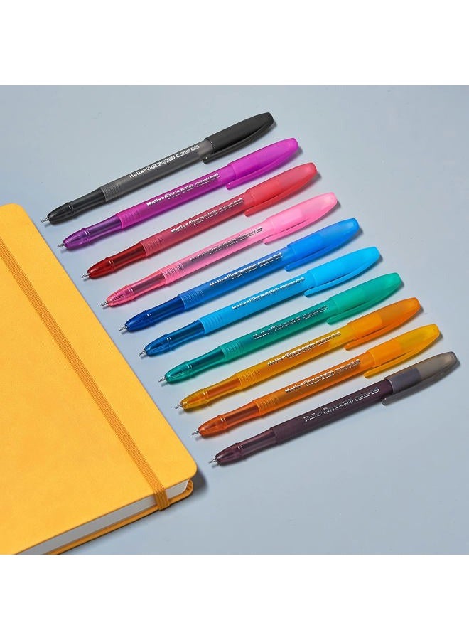Helix Oxford Colour Gel Pens (x10 Pack Assorted Colours) with Plastic Free Packaging, 10 Count (Pack of 1) - Image 4