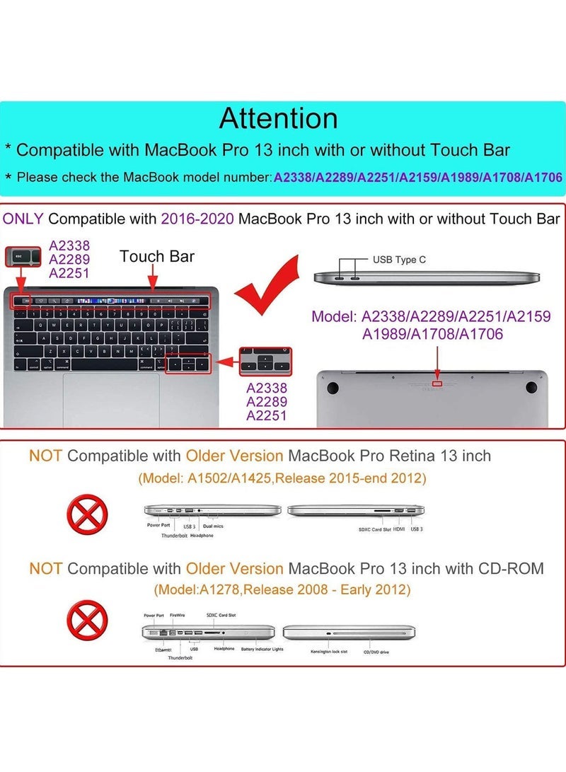 Pro 13 Inch Case 2022 2020 M1 A2338/ A2289/ A2251, Heavy Duty Hard Shell Dual Layer Protective Cover with Kickstand for MacBook Pro New 13-inch Retina with Touch ID -Grey - Image 2