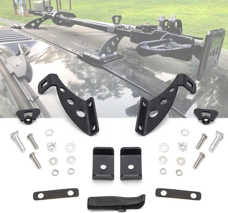 KMFCDAE Hi Lift Jack Mount Hood Hinge/Door Hinge Bracket High Lift Jack Holder Accessories for Jeep Wrangler JK JKU JL JLU Gladiator JT 2007-2022 - Image 1