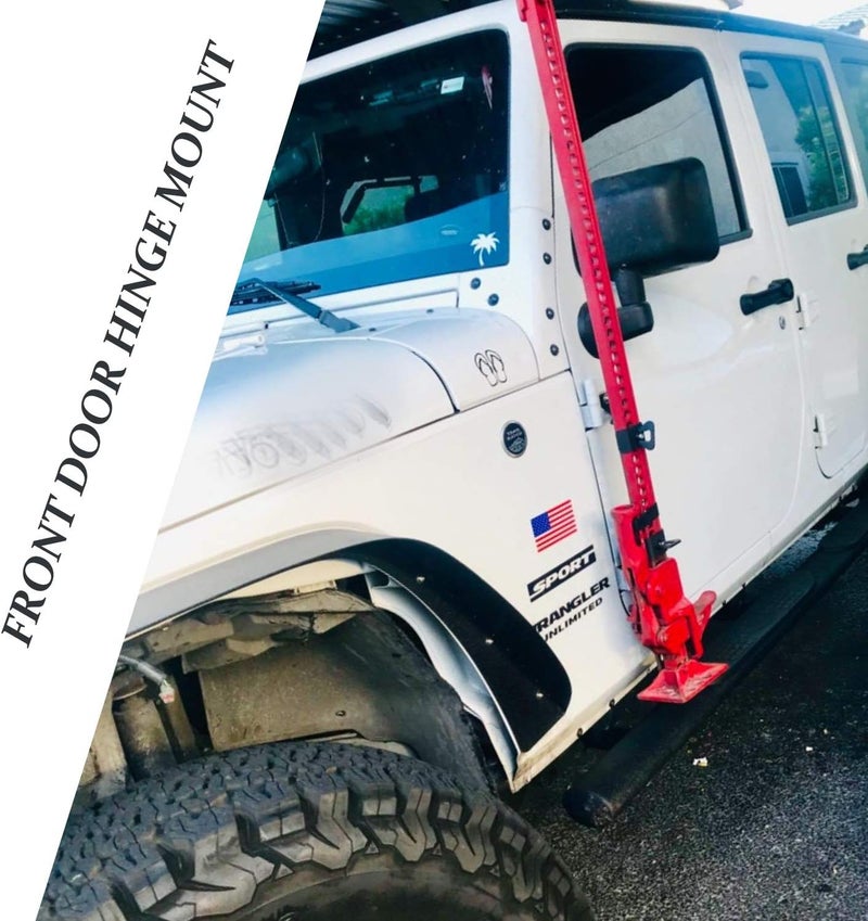 KMFCDAE Hi Lift Jack Mount Hood Hinge/Door Hinge Bracket High Lift Jack Holder Accessories for Jeep Wrangler JK JKU JL JLU Gladiator JT 2007-2022 - Image 5