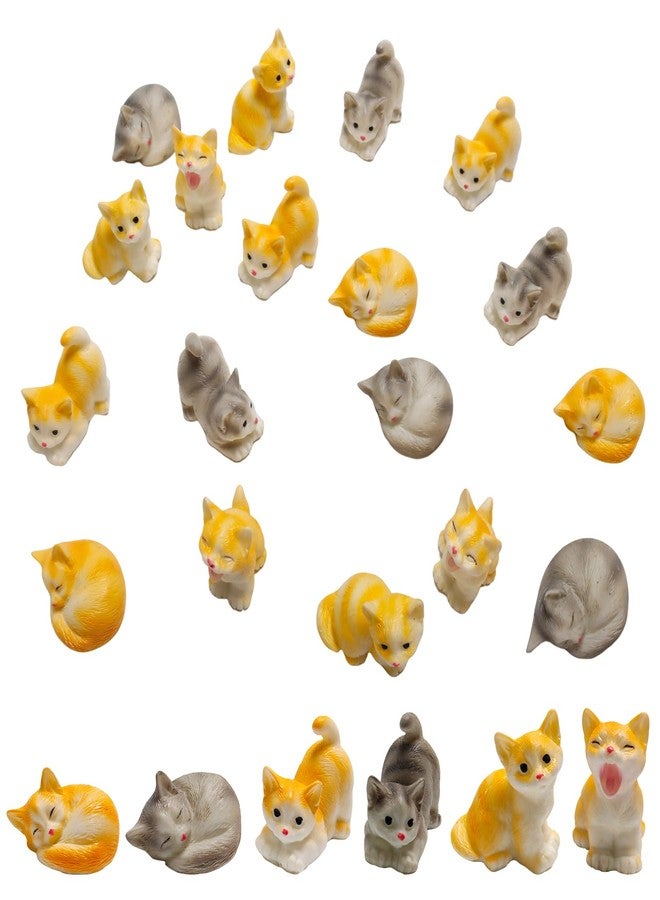 Exasinine 18 Pcs Miniature Cat Figurines Cute Mini Kittens Miniature Figurines Animals Model Fairy Garden Miniature Moss Landscape DIY Terrarium Crafts Ornament Accessories for Home - Image 1