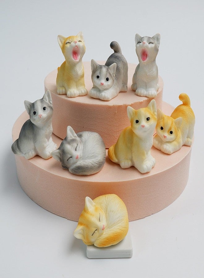 Exasinine 18 Pcs Miniature Cat Figurines Cute Mini Kittens Miniature Figurines Animals Model Fairy Garden Miniature Moss Landscape DIY Terrarium Crafts Ornament Accessories for Home - Image 2