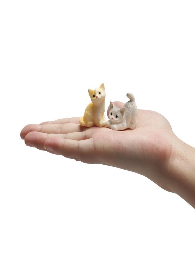 Exasinine 18 Pcs Miniature Cat Figurines Cute Mini Kittens Miniature Figurines Animals Model Fairy Garden Miniature Moss Landscape DIY Terrarium Crafts Ornament Accessories for Home - Image 3