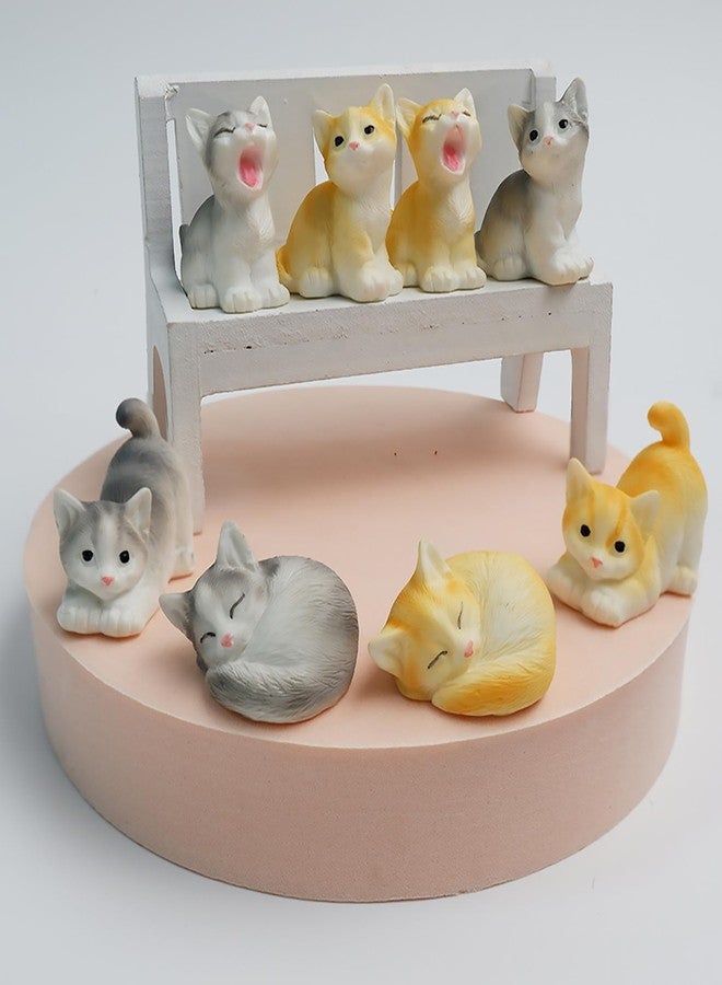 Exasinine 18 Pcs Miniature Cat Figurines Cute Mini Kittens Miniature Figurines Animals Model Fairy Garden Miniature Moss Landscape DIY Terrarium Crafts Ornament Accessories for Home - Image 5