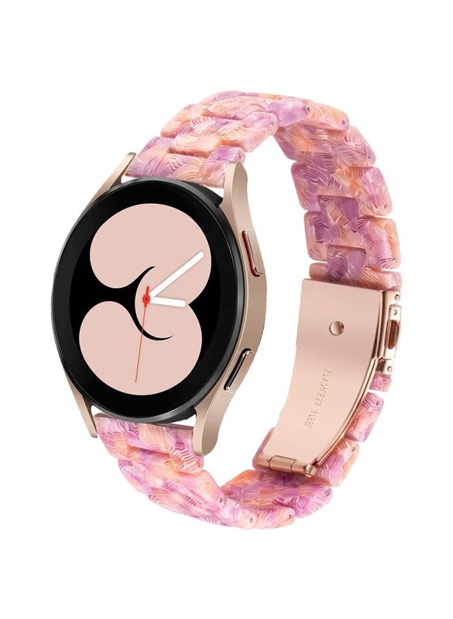 DEALELE Bands Compatible with Samsung Galaxy Watch 6/6 Classic / 5/5 Pro/Galaxy Watch 4/4 Classic / 3 41mm / Active 2, 20mm Colorful Resin Replacement Strap for Women Men(Colorful pink) - Image 1