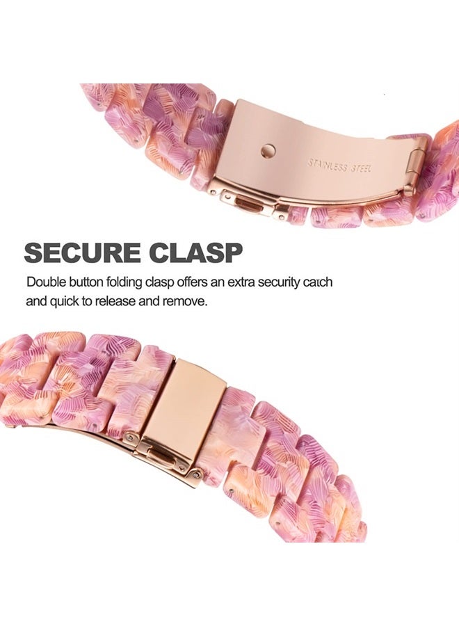 DEALELE Bands Compatible with Samsung Galaxy Watch 6/6 Classic / 5/5 Pro/Galaxy Watch 4/4 Classic / 3 41mm / Active 2, 20mm Colorful Resin Replacement Strap for Women Men(Colorful pink) - Image 3