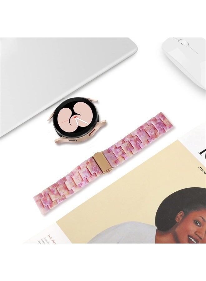 DEALELE Bands Compatible with Samsung Galaxy Watch 6/6 Classic / 5/5 Pro/Galaxy Watch 4/4 Classic / 3 41mm / Active 2, 20mm Colorful Resin Replacement Strap for Women Men(Colorful pink) - Image 4