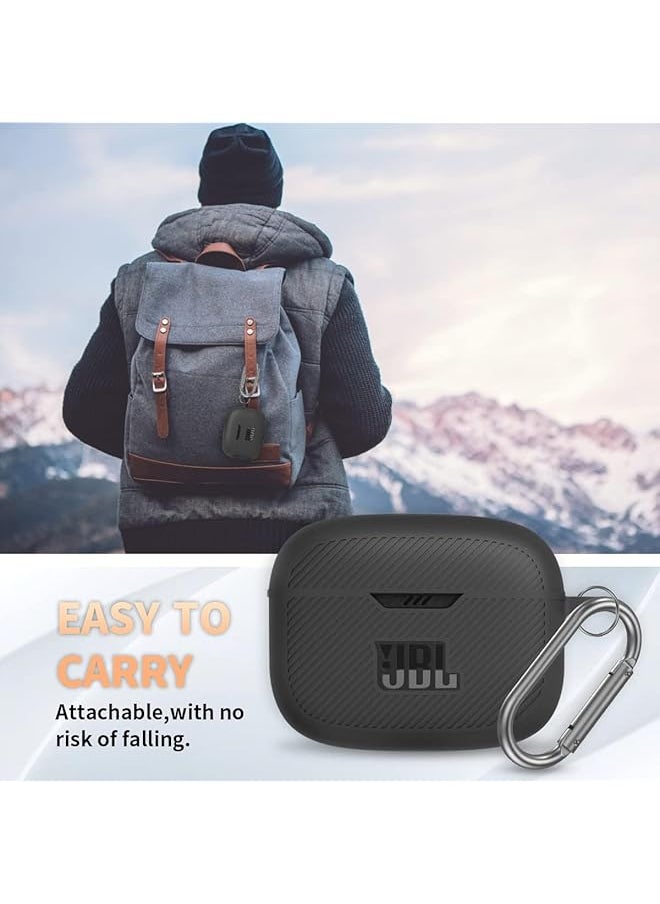 erorex - Silicone Case For Jbl Tune 230Nc Tws Protective Cover Scratch Resistant Case Shockproof Cover Protective Shell Rugged Silicone Case Compatible With Jbl 230Nc Earbuds Charging Case With Carabiner - Image 1