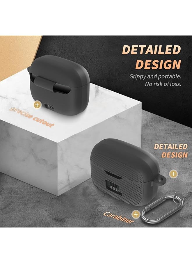erorex - Silicone Case For Jbl Tune 230Nc Tws Protective Cover Scratch Resistant Case Shockproof Cover Protective Shell Rugged Silicone Case Compatible With Jbl 230Nc Earbuds Charging Case With Carabiner - Image 1