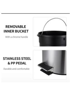 BLACKSTONE Stainless Steel Hands Free Pedal Bin 30L Soft Close Rust-Proof  - Image 3