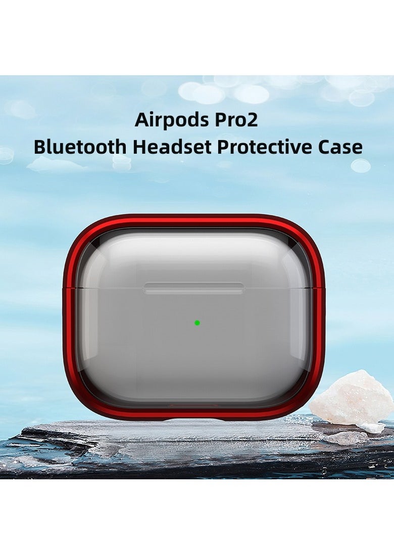 Gasin - AirPods Pro 2 Bluetooth Headset Transparent Protective Cover, Shockproof Lock Buckle Cover, Front Led Visible - Image 1