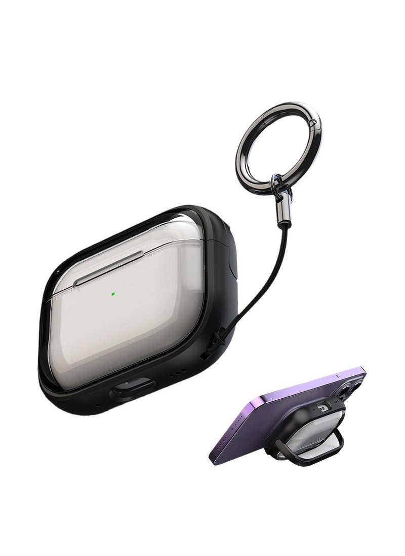 Gasin - AirPods Pro 2 Bluetooth Headset Transparent Protective Cover, Shockproof Lock Buckle Cover, Front Led Visible - Image 1