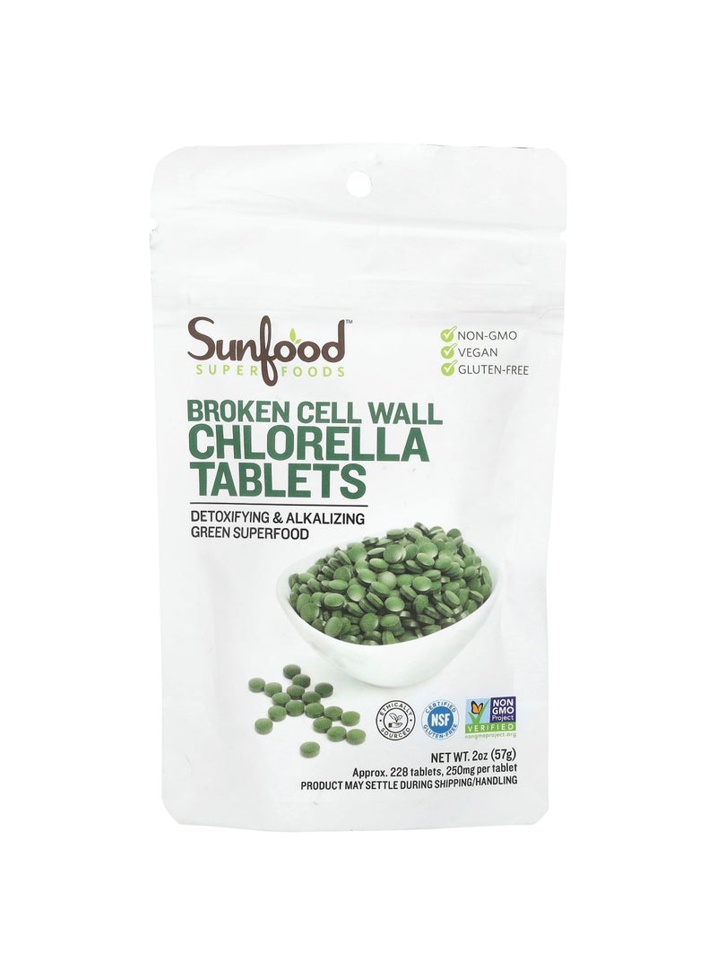 Broken Cell Wall Chlorella Tablets, 250 mg, Approx. 228 Tablets, 2 oz (57 g)