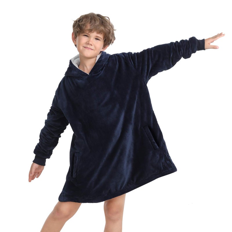 LetsFunny Blanket HoodieOversized Wearable Sherpa Fleece Blanket SweatshirtSuper Soft Warm Cozy with Giant PocketGifts for Women Men Adults Teenagers Kids One Size Fits All
